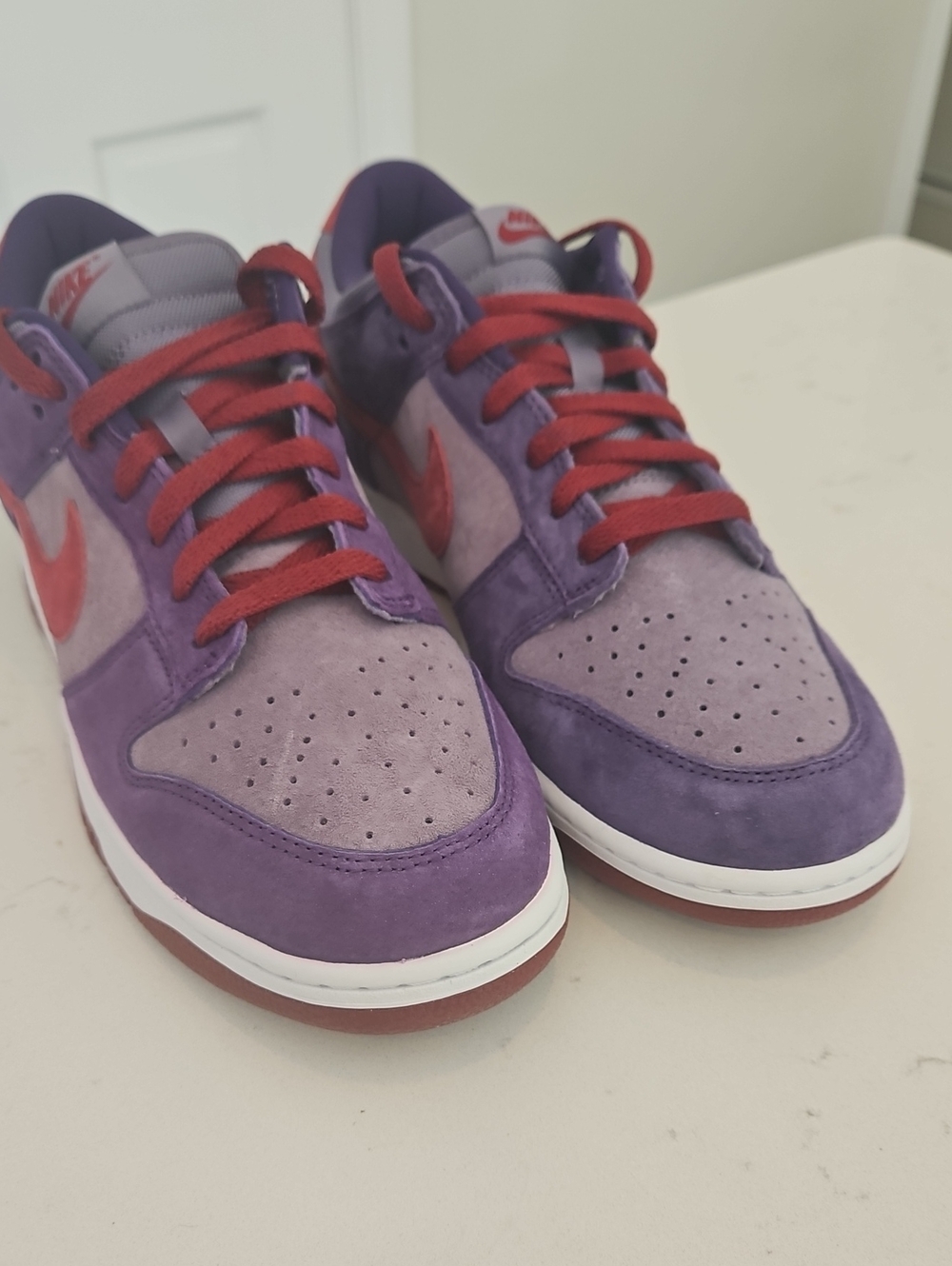 Nike Dunk Low "Plum"  Men's Purple Suede Sneakers with Red Accents